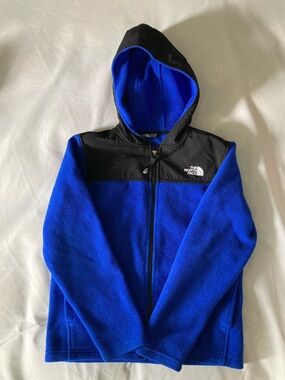 The North Face Royal Blue and Black Hooded Fleece Jacket